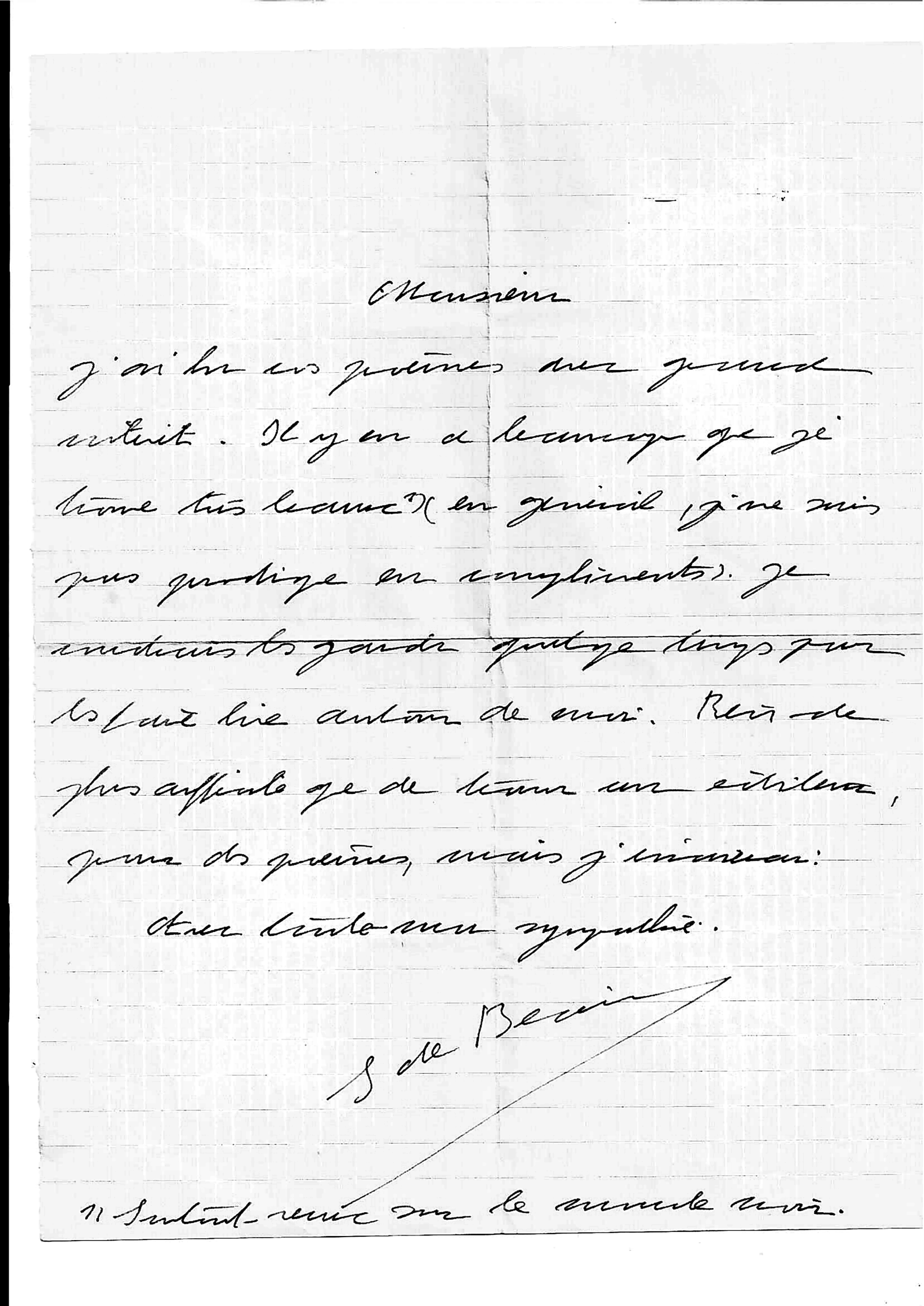 Simone de Beauvoir à Jean Métellus